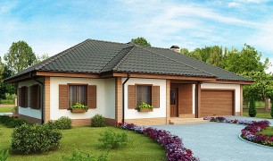 Одноэтажный коттедж с гаражом на две машины 202 м2